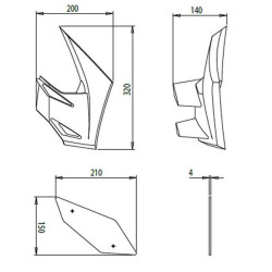 Ailerons latéraux Puig DOWNFORCE NAKED (20328) Kawasaki Z650 2
