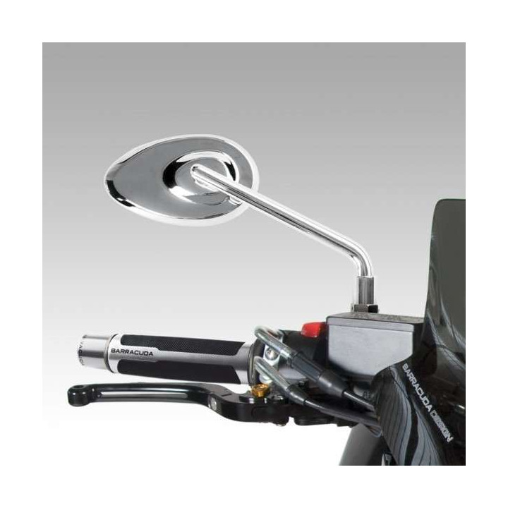 Rétroviseurs moto/scooter Barracuda STONE CHROME