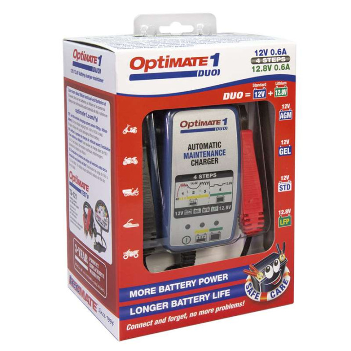 Chargeur de batterie (std & lithium) Tecmate OPTIMATE 1 DUO 12V 2-30Ah