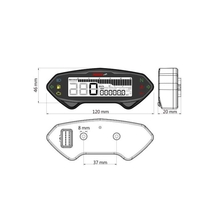 Compteur de vitesse KOSO DB-01RN LCD (BA041000)