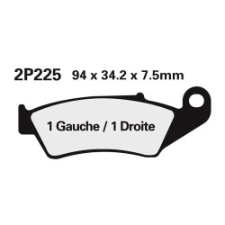 Plaquettes de frein semi-metal Nissin 2P225 NS