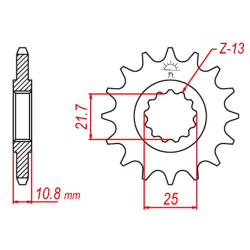 Pignon JT 16 dents pas 525 type 1586