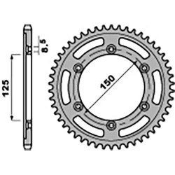 Couronne acier PBR 45 dents pas 520 type 4507 KTM 690SM