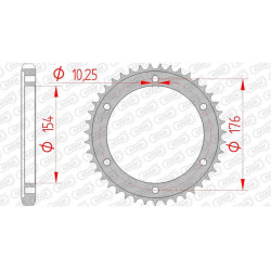 AFAM steel crown 43 teeth not 530 type 10619 Honda VFR 800