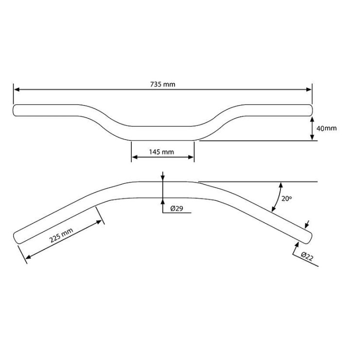 Puig Medium motorcycle handlebars (7493) 28mm