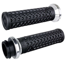 Poignées moto PushPull Harley Davidson ODI VANS Noir/Argent