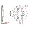 Sprocket JT 14 teeth pitch 520 type 1902