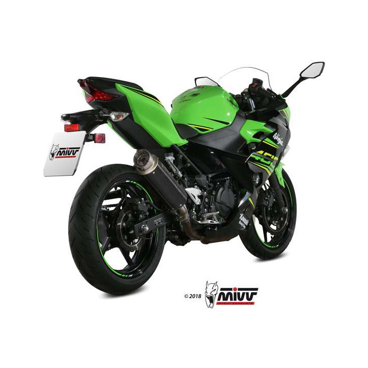 Silencieux homologué Mivv GP PRO Inox noir (K.047.LXBP) Kawasaki Ninja 400 18-
