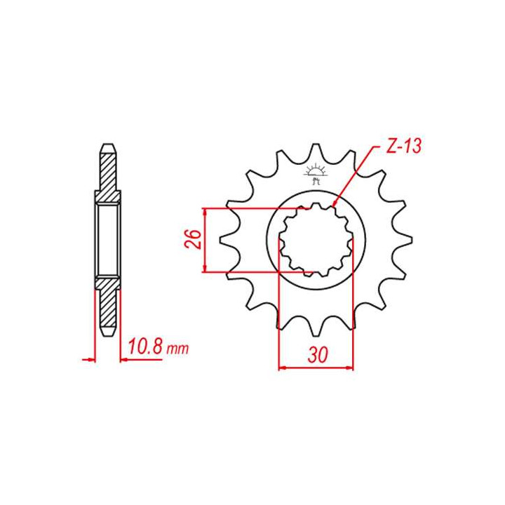 Pignon JT 17 dents pas 530 type 579