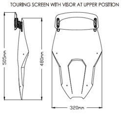 Puig TOURING bubble with spoiler (3819) CRF1100L AFRICA TWIN 2