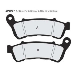 Plaquettes de frein semi-metal Nissin 2P308 NS