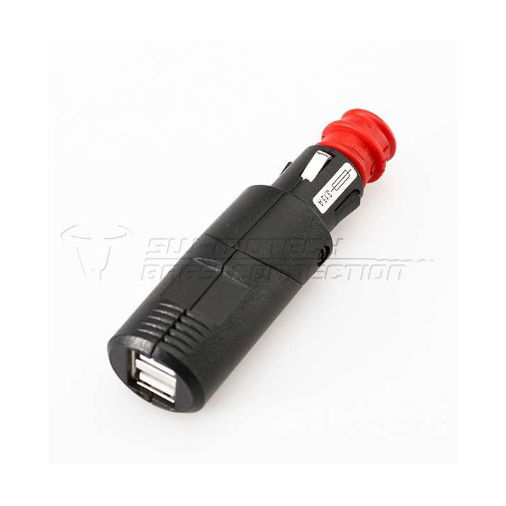 Double port USB SW-Motech 2x2100mA sur prise allume-cigare ou DIN