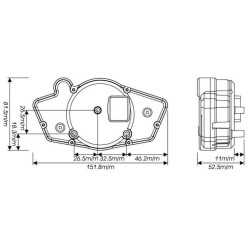 Compteur de vitesse KOSO RX1N GP Style II (BA011220) Blanc 2