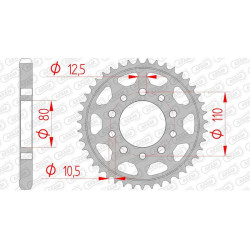 AFAM steel crown 43 teeth not 530 type 10405 Honda CBX 400 F2