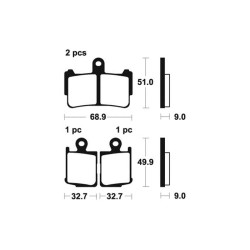 Brake pads motorcycle metal fried Tecnium MF369 Honda VFR1200F