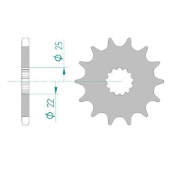 AFAM sprocket 16 teeth pitch 525 type 28401