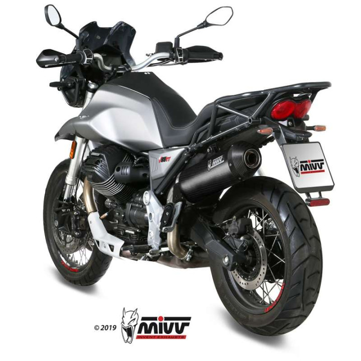 Silencieux homologué Mivv OVAL Carbone (M.013.LEC) Moto Guzzi V85 TT
