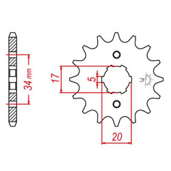 Sprocket JT 15 teeth pitch 428 type 1264