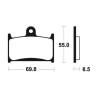 Plaquettes de frein moto métal fritté Tecnium MF124