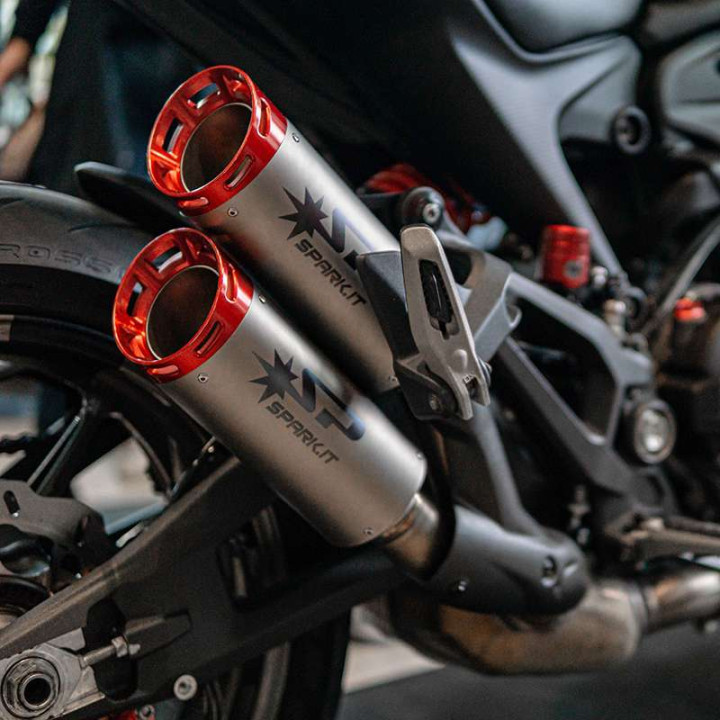 Silencieux homologué SPARK DYNO Titane/Rouge DUCATI MONSTER 937