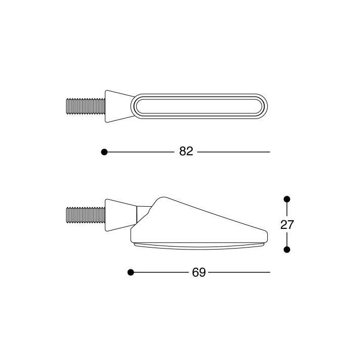 Clignotants moto séquentiels Barracuda SQB-LED BASIC Noir