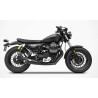 Approved mufflers (X2) Zard BIG INOX Black Moto Guzzi V9 BOBBER/ROAMER