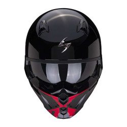 Casque Scorpion COVERT-X TANKER NOIR / ROUGE 2
