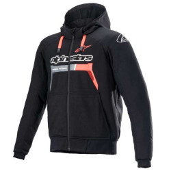 Alpinestars CHROME IGNITION motorcycle sweatshirt Black/Red Fluo