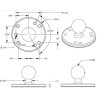 RAM MOUNT round 6,35cm ball base - RAM-B-202U