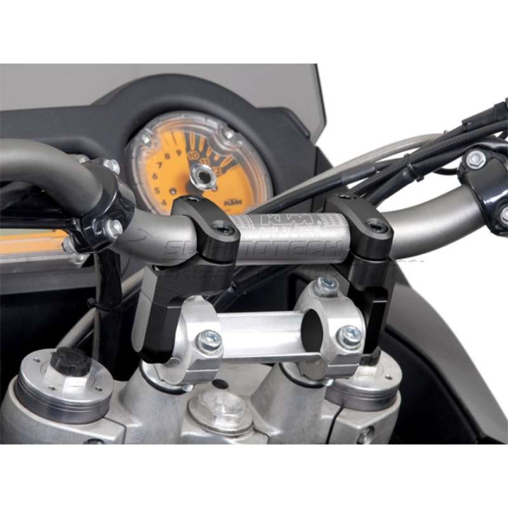 Rehausseur universel avec déport réglable pour guidon 28 mm SW-Motech VARIO BARBACK
