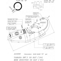 Leovince HAND MADE TT approved scooter exhaust (4091) Booster/BW's 2
