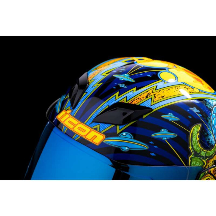 Icon AIRFLITE BUGOID BLITZ BLUE motorcycle helmet