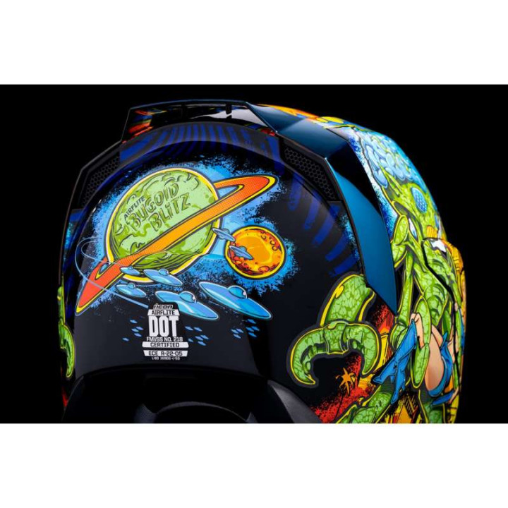 Icon AIRFLITE BUGOID BLITZ BLUE motorcycle helmet