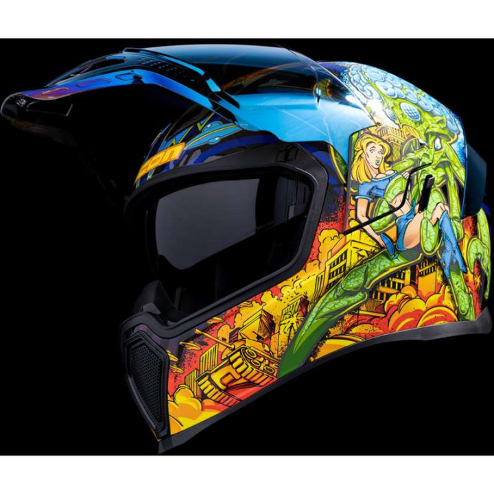Icon AIRFLITE BUGOID BLITZ BLUE motorcycle helmet