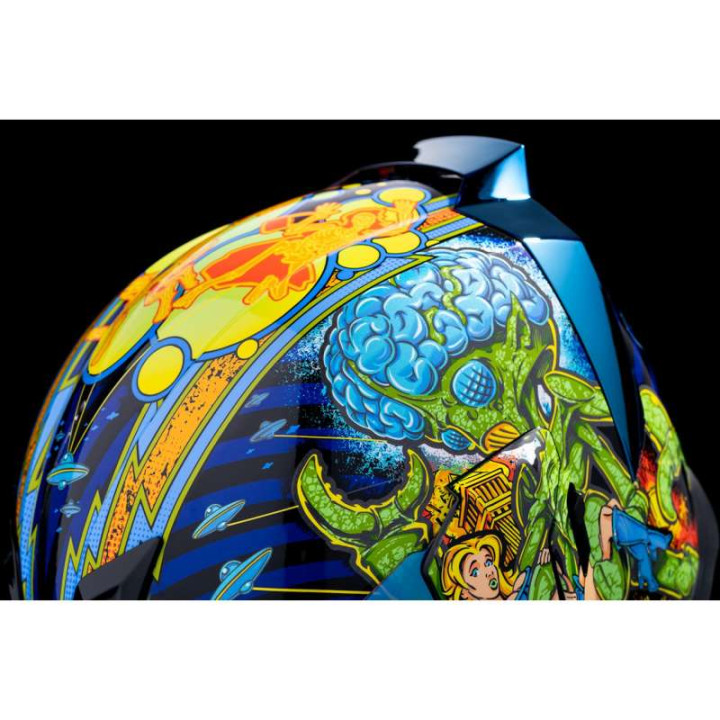 Icon AIRFLITE BUGOID BLITZ BLUE motorcycle helmet