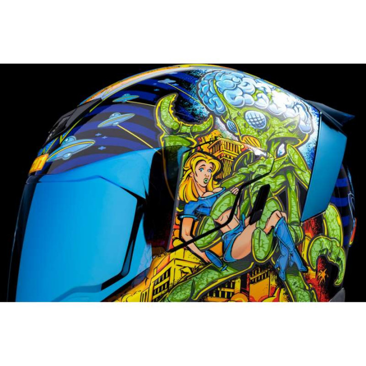 Icon AIRFLITE BUGOID BLITZ BLUE motorcycle helmet