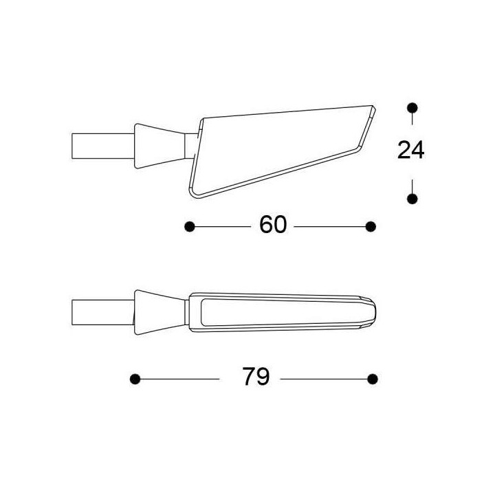 Clignotants moto séquentiels Barracuda SQ-LED B-LUX Noir