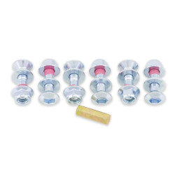 Crown nut and screw kit (x6) M8 x 30mm Silver