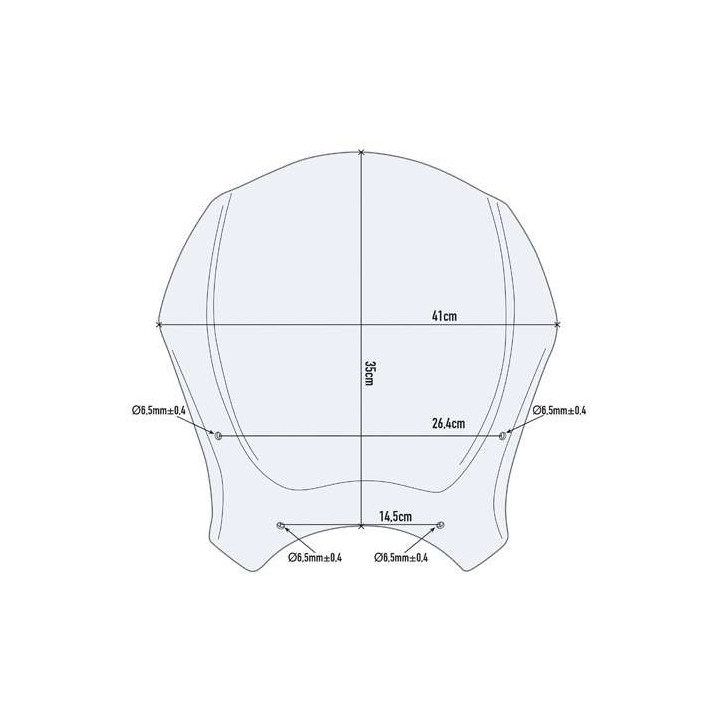 Givi universal clear bubble 140A (without mounting kit)