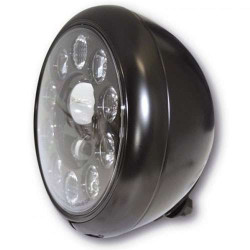 Phare moto leds 7 pouces HIGHSIDER HD-STYLE Type 1 Noir