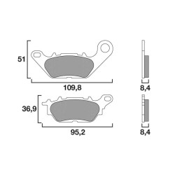 Plaquettes de frein organique Brembo 07YA28CC