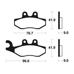 Brake plates organic motorcycle Tecnium ME286