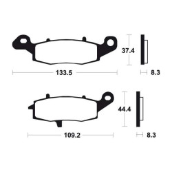 Plaquettes de frein moto métal fritté Tecnium MR204