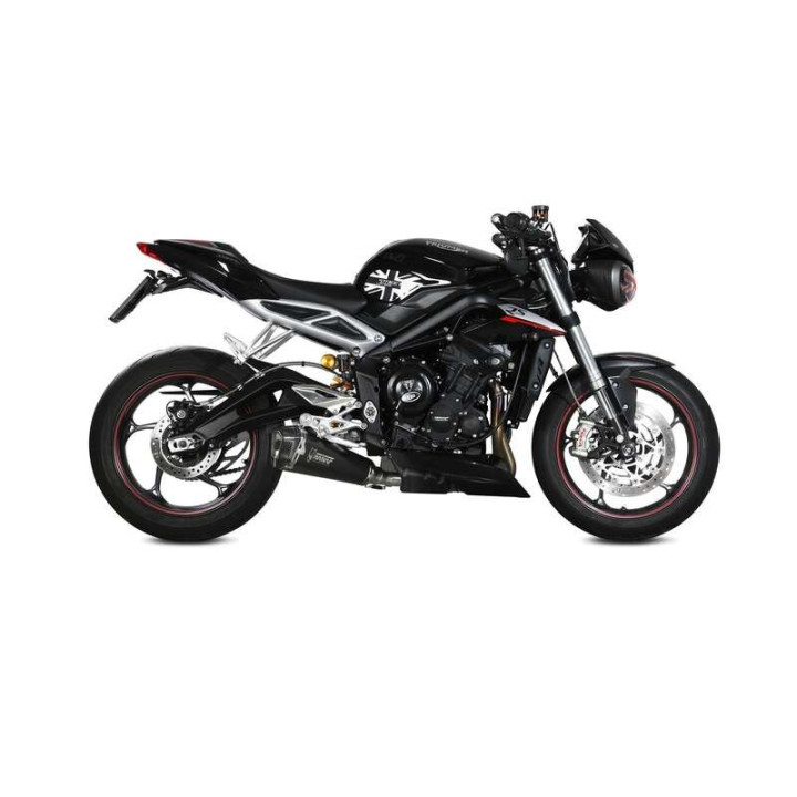 Silencieux homologué Mivv DELTA RACE Inox noir (T.019.LDRB) Triumph Street Triple 660S/765R/RS