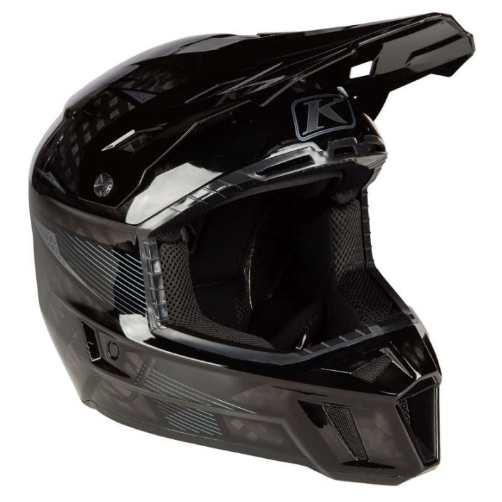 Klim F3 PRO CARBON STRIKER Gloss Black motocross helmet
