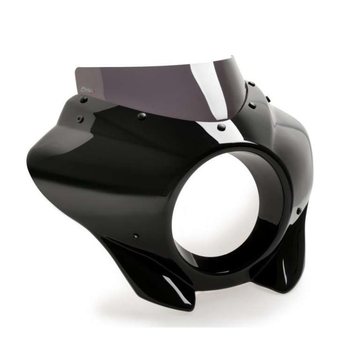 Semi-carénage Puig MIRAGE SPORT Noir Brillant (21331) HARLEY DAVIDSON SOFTAIL STREET BOB 21-