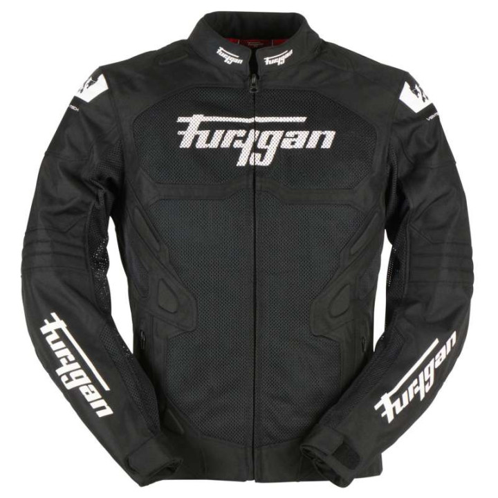 Blouson moto d'été Furygan ATOM VENTED EVO Noir/Blanc