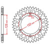 Couronne alu JT 52 dents ultra-light pas 520 type 210 Honda CR125R