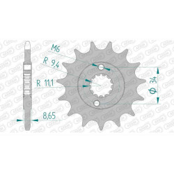 Pignon AFAM 14 dents pas 520 type 73305 KTM 390 Duke