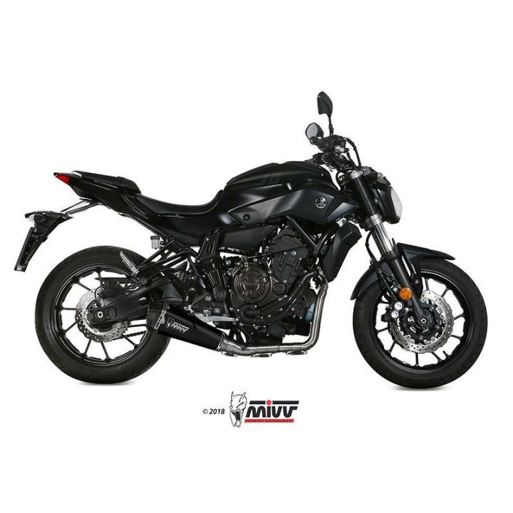 Complete line Mivv DELTA RACE Stainless steel black (Y.044.LDRB) Yamaha MT-07